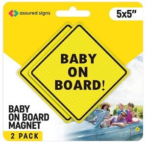 Assured Signs Baby On Board Magnet 2 Pack